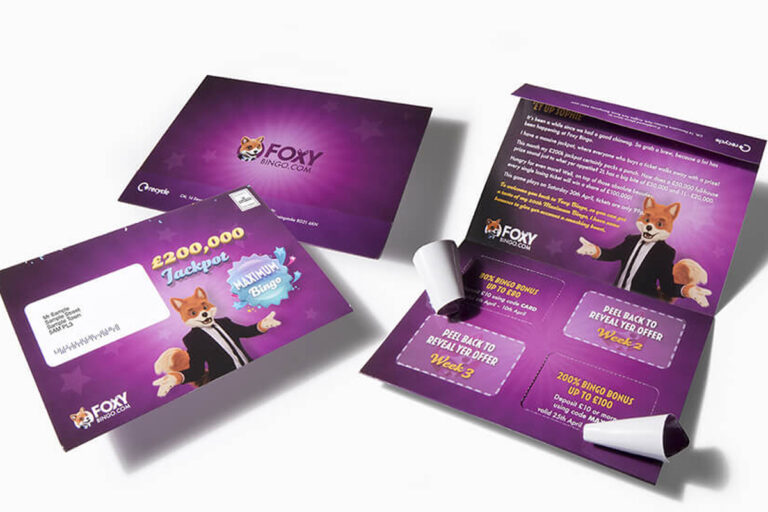 A5 4pp self-mailer with peel and reveal panels